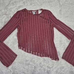 Rue21 Women's Burgundy Mesh Top S